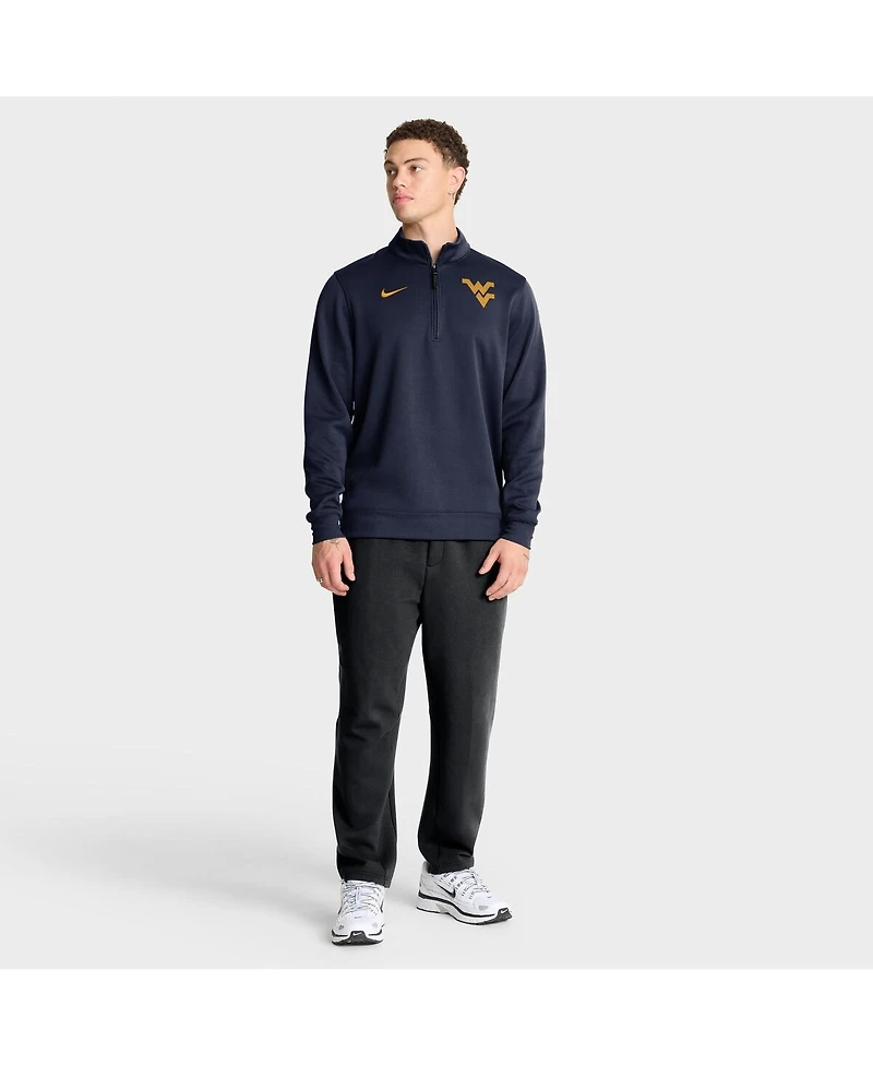 Nike Men's Navy West Virginia Mountaineers 2025 Coaches Premium Dri-fit Half-Zip Pullover Hoodie