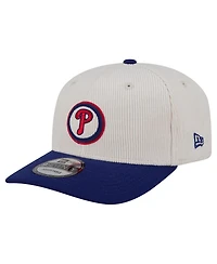 New Era Men's Cream/Dark Blue Philadelphia Phillies Loyal 9SEVENTY Adjustable Hat