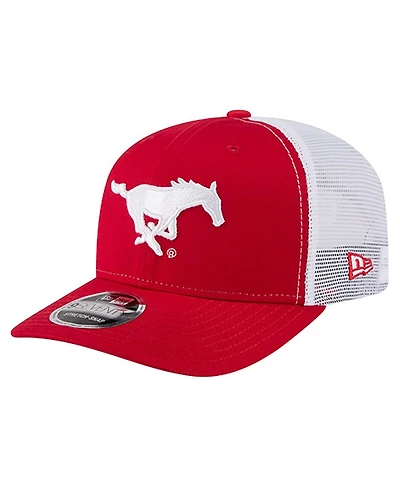 New Era Men's Red Smu Mustangs Team 9SEVENTY Coolera Trucker Adjustable Hat