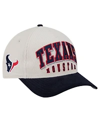 New Era Men's Cream/Navy Houston Texans Two-Tone Sided Corduroy 9FORTY A-Frame Adjustable Hat