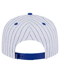 New Era Men's White/Blue New York Knicks Deceptor Pinstripe 9FIFTY Snapback Hat