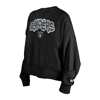 New Era Girl's Black Las Vegas Raiders Flip Sequin Sweatshirt