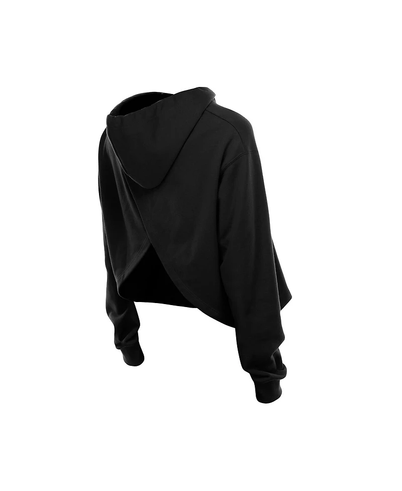 New Era Women's Black Chicago Bulls Glam Game Open Back Hoodie