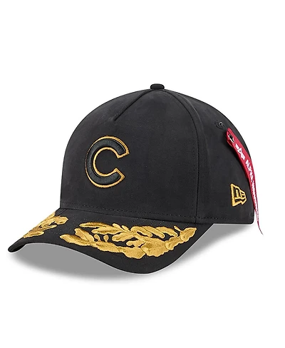 New Era Men's Black Chicago Cubs A-Frame 9FORTY Adjustable Hat