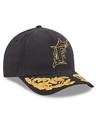 New Era Men's Black Florida Marlins A-Frame 9FORTY Adjustable Hat
