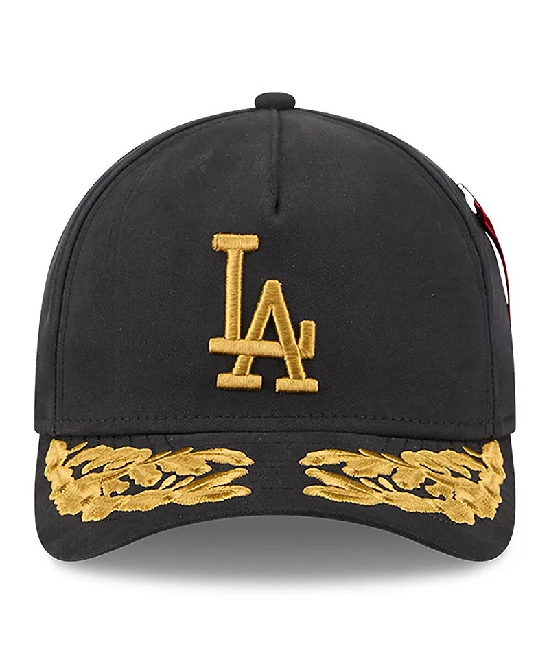 New Era Men's Black Los Angeles Dodgers A-Frame 9FORTY Adjustable Hat