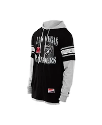 New Era Men's Black Las Vegas Raiders Twofer Layered Long Sleeve Hoodie T-Shirt