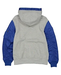 New Era Men's Heather Gray/Royal Los Angeles Dodgers Full-Zip Hoodie Jacket