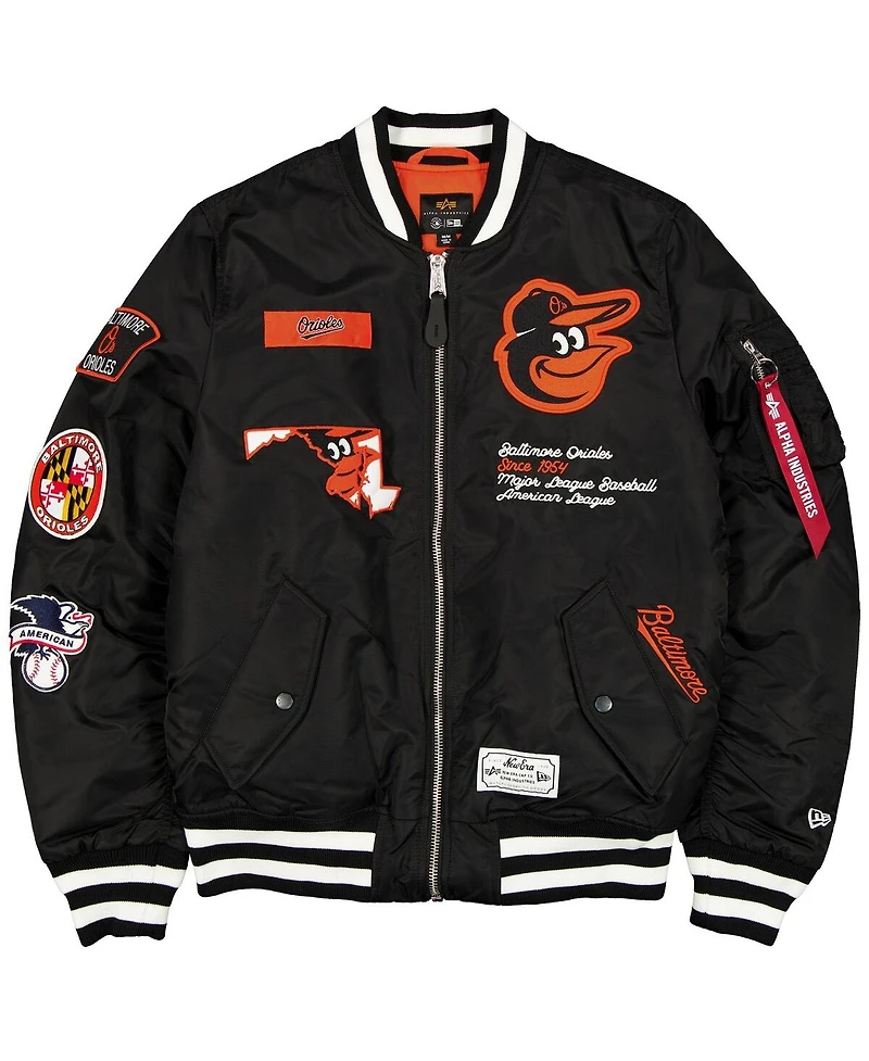 New Era Men's Black Baltimore Orioles Full-Zip Bomber Jacket
