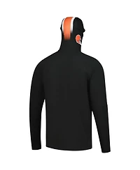 New Era Men's Black Cleveland Browns Functional Fandom Balaclava Helmet Stripe Tri-Blend Hoodie