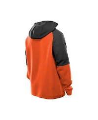 New Era Men's Orange Cincinnati Bengals Combine Authentic Color Block Raglan Pullover Hoodie