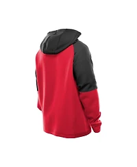 New Era Men's Scarlet San Francisco 49ers Combine Authentic Color Block Raglan Pullover Hoodie