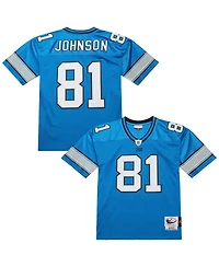 Mitchell & Ness Men's Calvin Johnson Blue Detroit Lions 2007 Authentic Throwback Retired Player Jersey