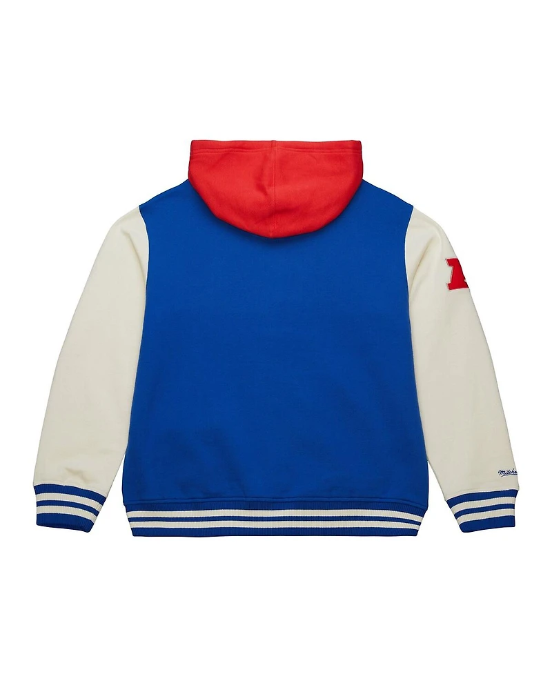 Mitchell & Ness Men's Royal Buffalo Bills Courtside Fleece Full-Snap Hoodie Jacket