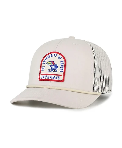'47 Brand Men's and Women's Cream Kansas Jayhawks Core Inline Gravestone Adjustable Trucker Hat