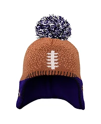 Outerstuff Baby Boys and Girls Brown Baltimore Ravens Football Head Knit with Pom Hat