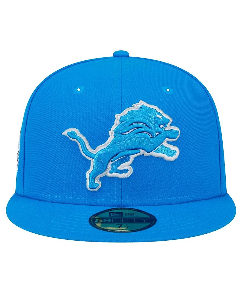 New Era Men's Blue Detroit Lions Main Side Patch 59FIFTY Fitted Hat