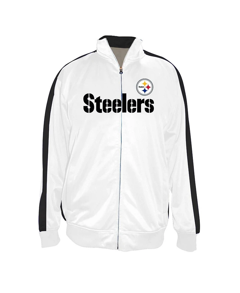 Fanatics Men's White Pittsburgh Steelers Big Tall Tricot Full-Zip Track Jacket