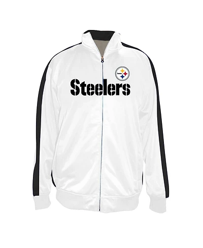 Fanatics Men's White Pittsburgh Steelers Big Tall Tricot Full-Zip Track Jacket