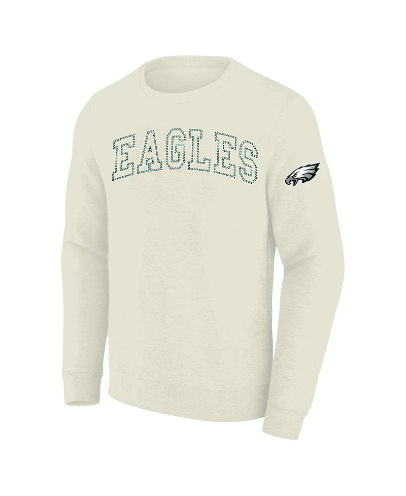 Profile Men's Cream Philadelphia Eagles Big Tall Fleece Sweatshirt
