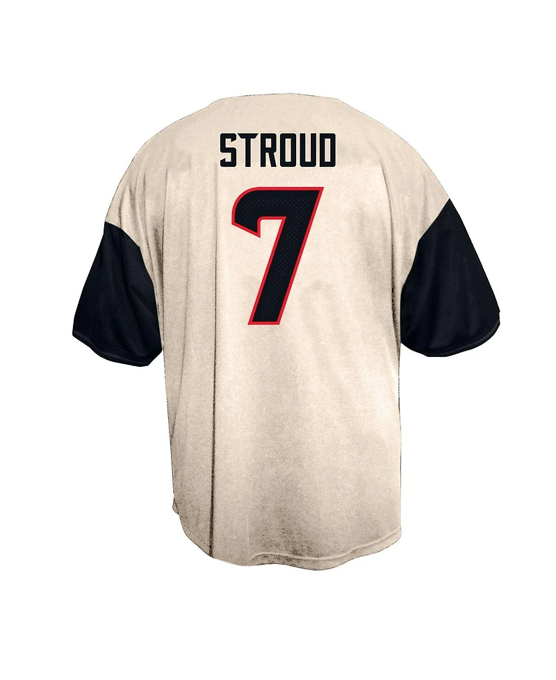Fanatics Men's C.j. Stroud Cream Houston Texans Big Tall Baseball Button-Up Shirt