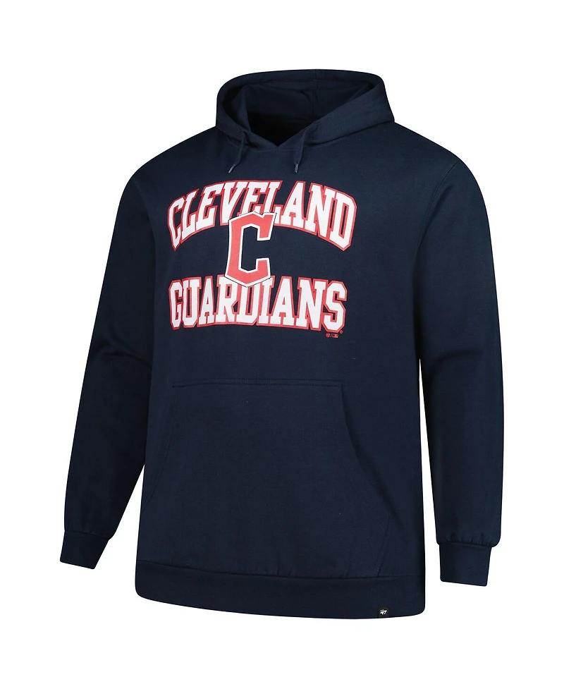 '47 Brand Men's Navy Cleveland Guardians Big Tall Velocity Fleece Pullover Hoodie