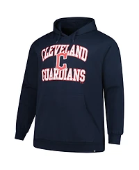 '47 Brand Men's Navy Cleveland Guardians Big Tall Velocity Fleece Pullover Hoodie