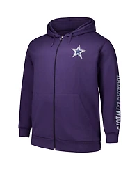 Fanatics Men's Purple Dallas Cowboys Big Tall Sleeve Hit Full-Zip Hoodie