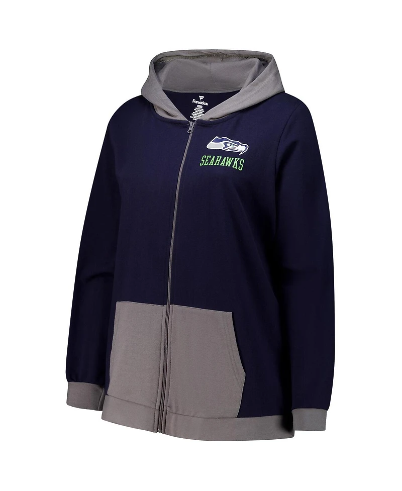Fanatics Women's College Navy Seattle Seahawks Hit It Full-Zip Hoodie