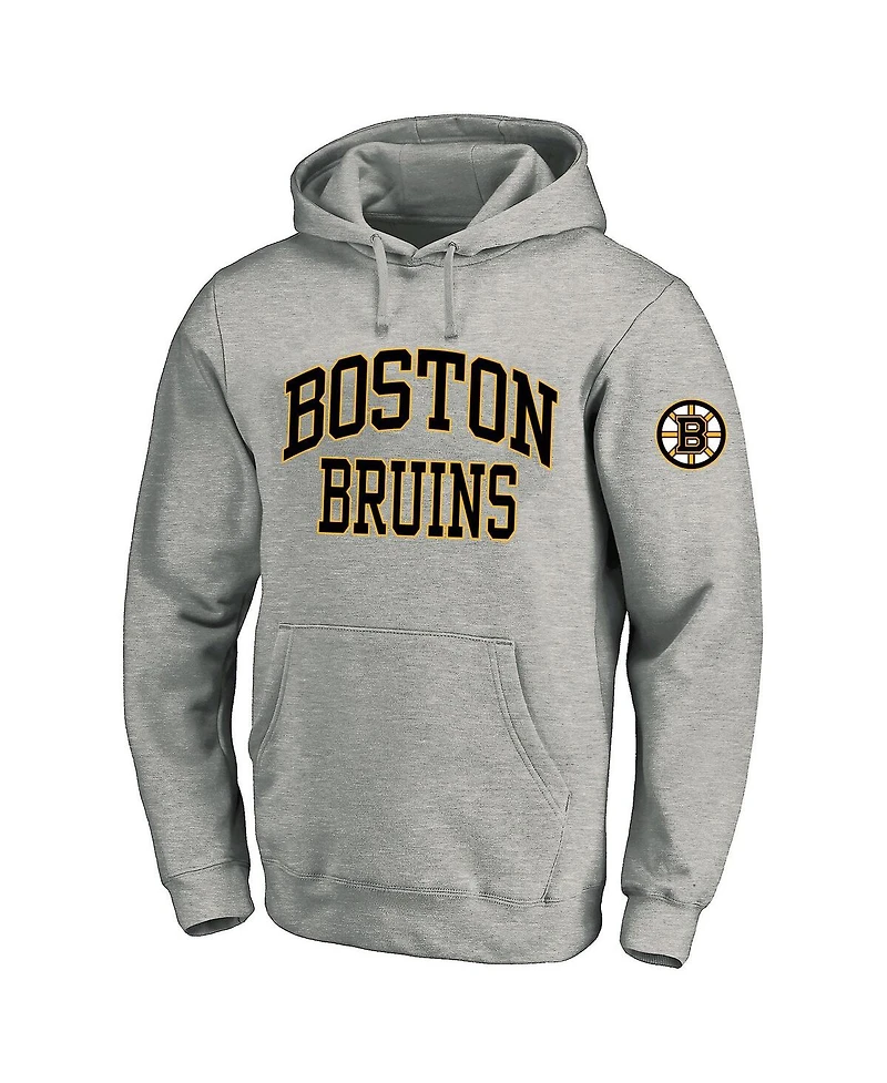 Fanatics Men's Heather Gray Boston Bruins Big Tall Fleece Pullover Hoodie