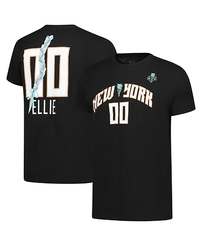 Stadium Essentials Men's and Women's Black New York Liberty Ellie Mascot Name Number T-Shirt