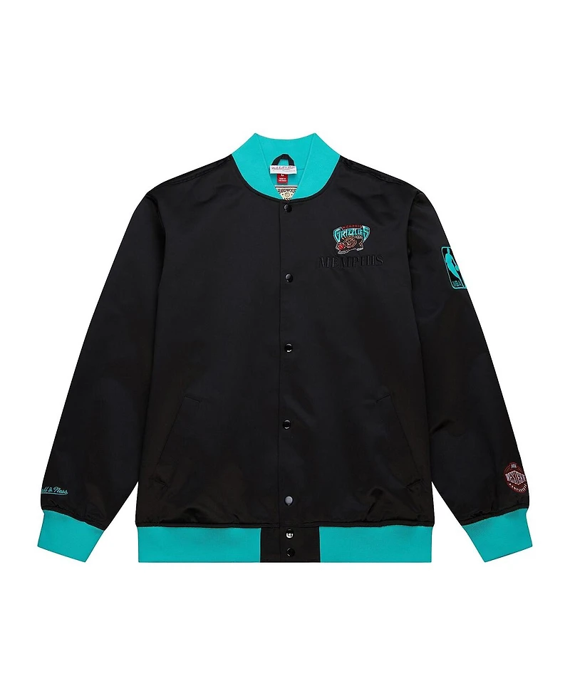 Mitchell & Ness Men's Black Memphis Grizzlies Hardwood Classics Team Og 3.0 Lightweight Satin Full-Snap Jacket