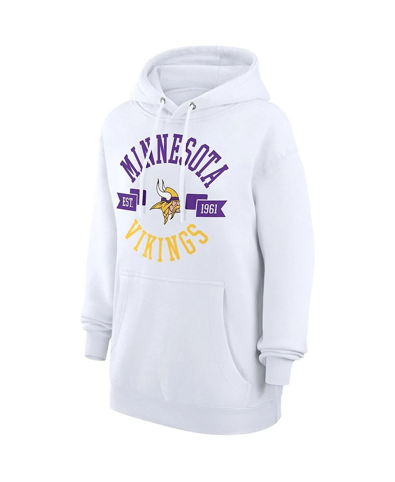 G-iii 4Her by Carl Banks Women's White Minnesota Vikings City Graphic Team Fleece Pullover Hoodie