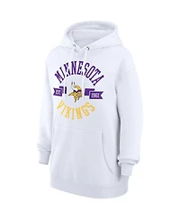 G-iii 4Her by Carl Banks Women's White Minnesota Vikings City Graphic Team Fleece Pullover Hoodie