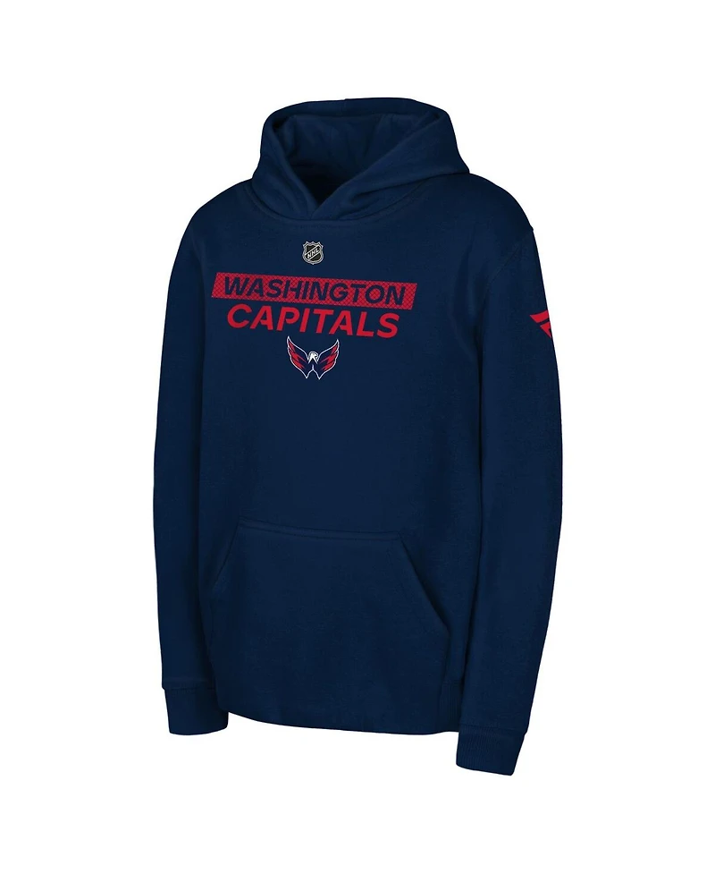 Outerstuff Big Boys and Girls Navy Washington Capitals Authentic Pro Wordmark Fleece Pullover Hoodie