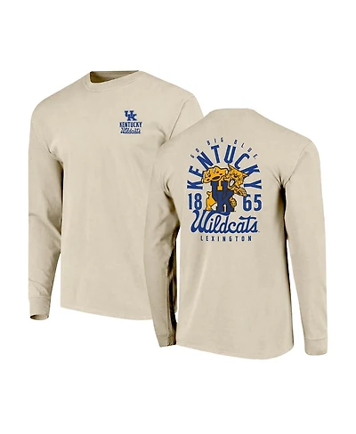 Image One Men's Natural Kentucky Wildcats Comfort Colors Mascot Overlay Long Sleeve T-Shirt