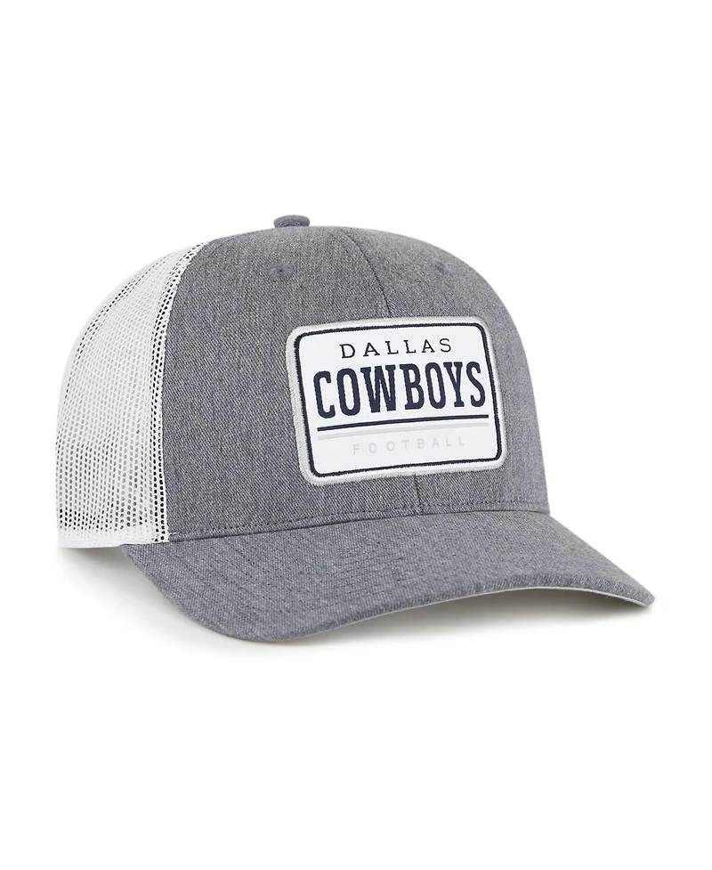 '47 Brand Men's Heather Gray/White Dallas Cowboys Ellington Trucker Adjustable Hat