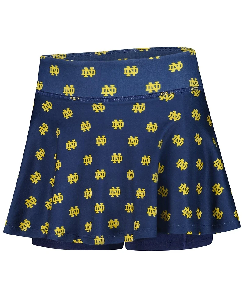 ZooZatz Big Girls Navy Notre Dame Fighting Irish All-Over Print Tennis Skort