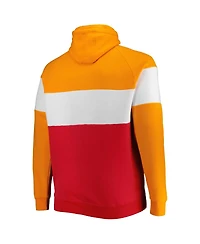 New Era Men's Red Tampa Bay Buccaneers Big Tall Throwback Colorblock Raglan Pullover Hoodie