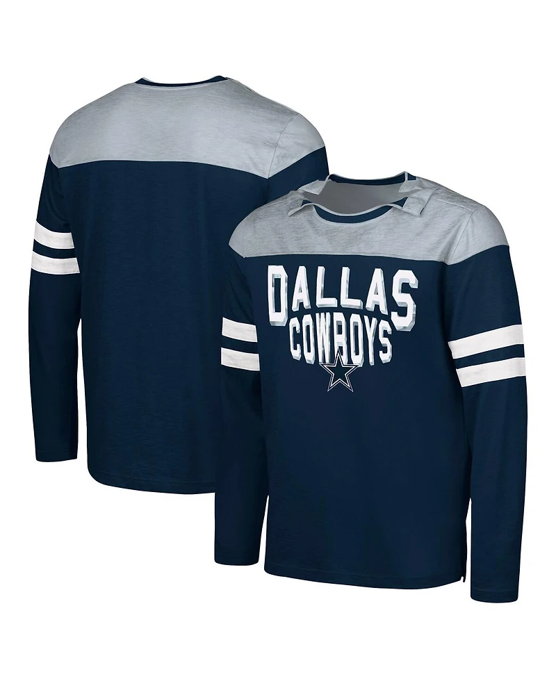 G-iii Sports by Carl Banks Men's Navy/Silver Dallas Cowboys Adaptive Hail Mary Long Sleeve T-Shirt