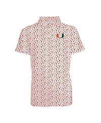 Garb Big Boys and Girls Orange Miami Hurricanes Tom Allover Print Performance Polo Shirt