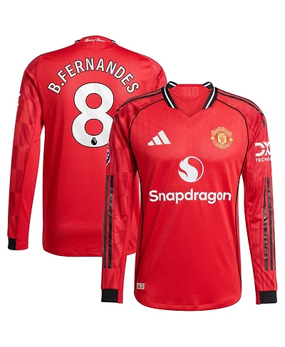 Adidas Men's Bruno Fernandes Red Manchester United Home 2025/26 Authentic Player Long Sleeve Jersey