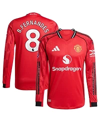 Adidas Men's Bruno Fernandes Red Manchester United Home 2025/26 Authentic Player Long Sleeve Jersey
