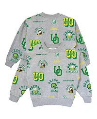 Gameday Couture Big Girls Gray Oregon Ducks Always On Repeat Pullover Sweatshirt