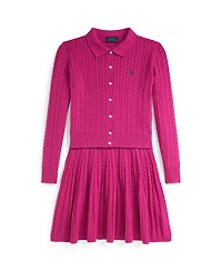 Polo Ralph Lauren Girls 7-16 2-Piece Cotton Cardigan Sweater and Skirt Set