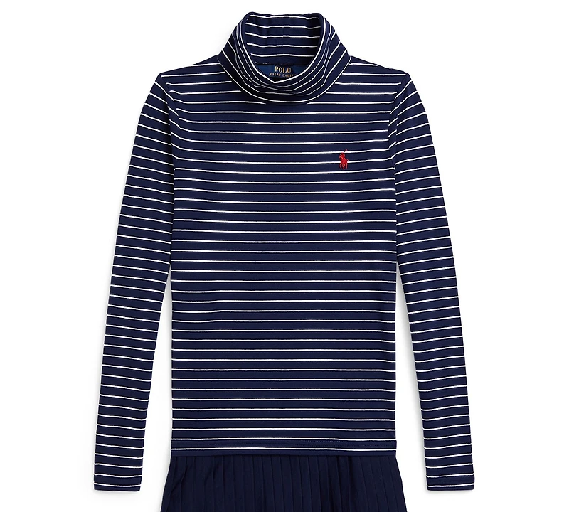 Polo Ralph Lauren Girls 7-16 Striped Turtleneck Dress