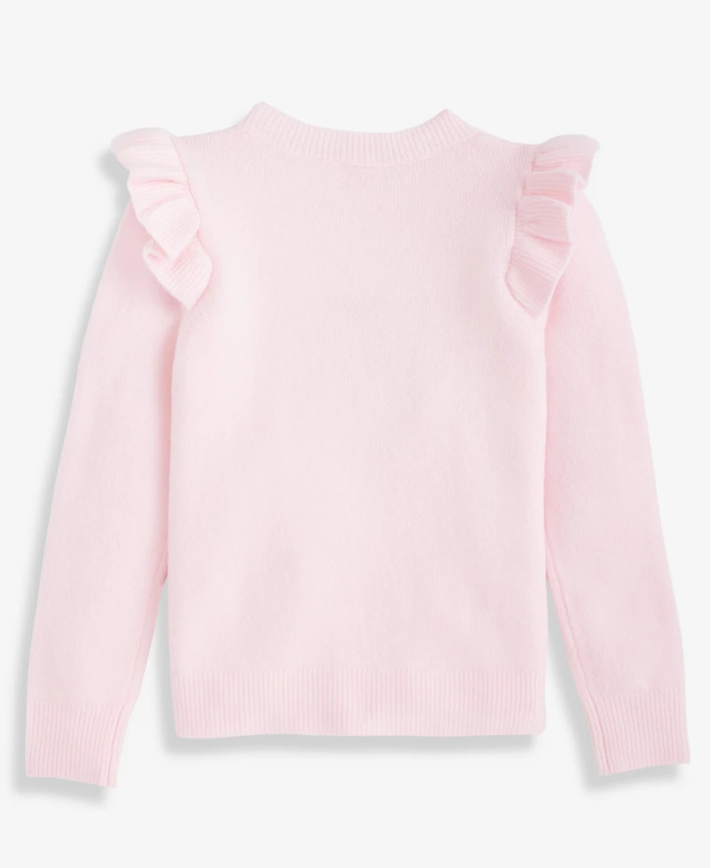 CeCe Girls 7-16 Ruffled-Trim Sequin-Heart Pullover Sweater