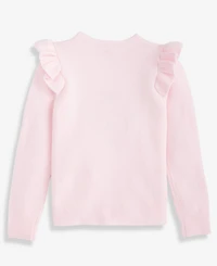 CeCe Girls 7-16 Ruffled-Trim Sequin-Heart Pullover Sweater
