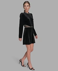 Bcbg Women's A-Line Long Sleeve Dress