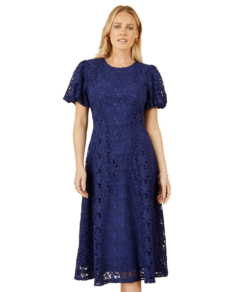 Yumi Women's Lace Midi Skater Dress